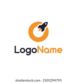Modern Rocket Logo Design Template Vector Illustration