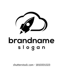 Modern rocket logo design vector