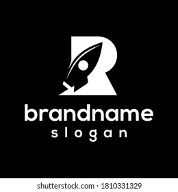 Modern rocket logo design vector