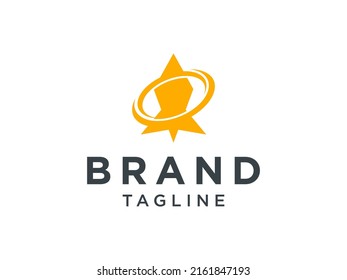Logo Moderno de Cohetes. Cohetes voladores simples con ondas cometas de velocidad aisladas en fondo blanco. Usable para Logos de Negocios y Tecnología. Elemento de plantilla de diseño de logotipo de vectores planos.