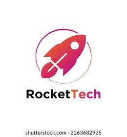 modern rocket logo vector. logo template vector with simple and colorful concept, rocket technology illustration, symbol icon of software technology digital template