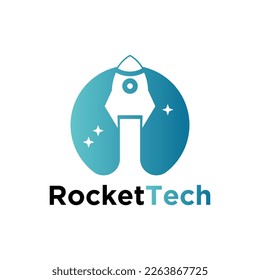 modern rocket logo vector. logo template vector with simple and colorful concept, rocket technology illustration, symbol icon of software technology digital template