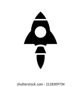 Modern rocket space ship icon, logo or sign. Vector illustration isolated on white background. EPS 10