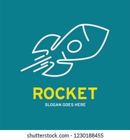 Modern rocket and spaceship logo illustration