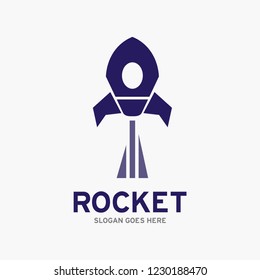 Modern rocket and spaceship logo illustration