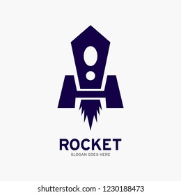 Modern rocket and spaceship logo illustration