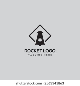 Modern rocket and spaceship logo illustration
