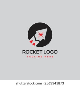 Modern rocket and spaceship logo illustration
