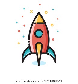 modern rocket vector illustration. startup icon color design. isolated on white background