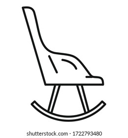 Modern rocking chair icon. Outline modern rocking chair vector icon for web design isolated on white background