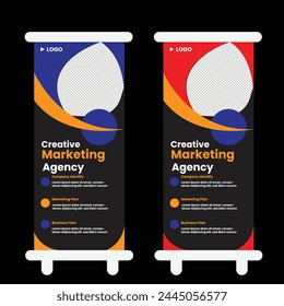 Modern Roll Up and abstract pull up promotion design template