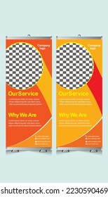 Modern roll up with abstract shapes