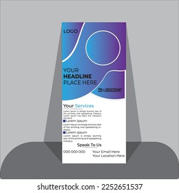 MODERNE ROLL-UP BANNER A4 VEKTORVORLAGE FÜR DIGITALE MARKETINGAGENTUR.POSTER, BANNER UND PRÄSENTATION