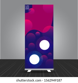 Modern Roll Up Banner Background  With Spirograph Effect 