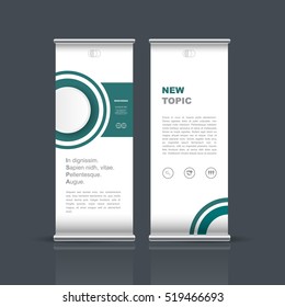 Modern roll up banner  for business presentations, concept plans, pilot projects. Vector flyer for annual report, business brochure.