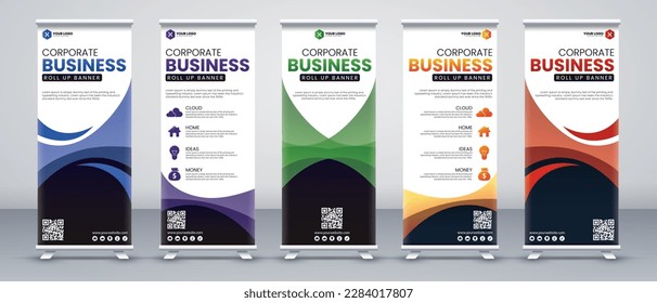 Modern roll up banner design for business events, meetings, marketing, promotions