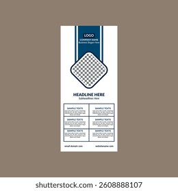 Modern Roll up Banner Design. Elegant Template Display for Promotional Campaign.