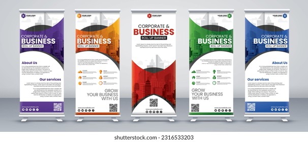 modern roll up banner design for presentations, meetings, events 