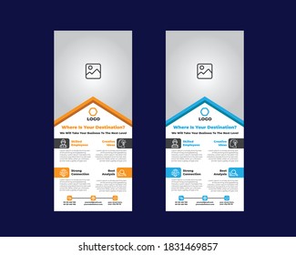 Modern Roll Up Banner Design Template For Corporate Use