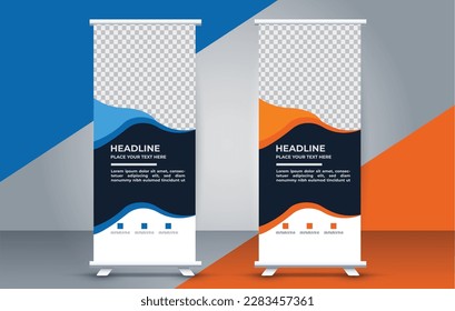 Modern roll up banner design template. pull up. presentation. brochure. print media	

