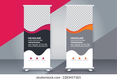 Modern roll up banner design template. pull up. presentation. brochure. print media	
