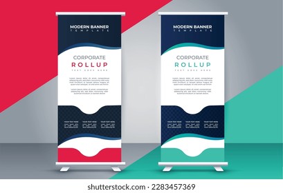 Modern roll up banner design template. pull up. presentation. brochure. print media	
