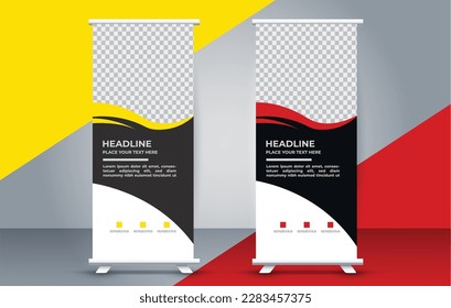 Modern roll up banner design template. pull up. presentation. brochure. print media	
