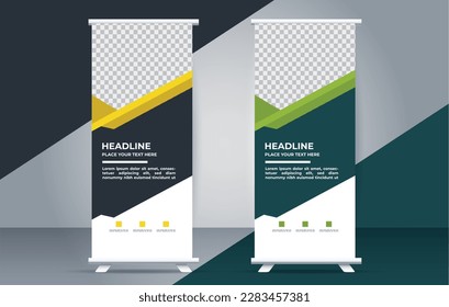 Modern roll up banner design template. pull up. presentation. brochure. print media	
