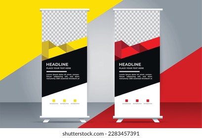 Modern roll up banner design template. pull up. presentation. brochure. print media	
