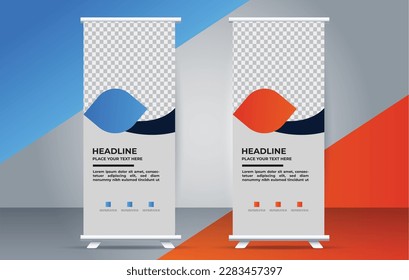 Modern roll up banner design template. pull up. presentation. brochure. print media	
