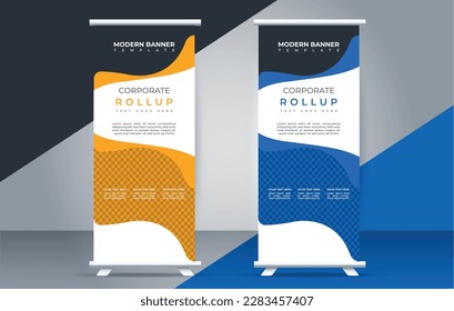 Modern roll up banner design template. pull up. presentation. brochure. print media	
