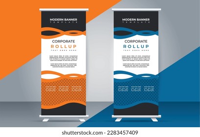 Modern roll up banner design template. pull up. presentation. brochure. print media	
