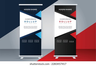 Modern roll up banner design template. pull up. presentation. brochure. print media	
