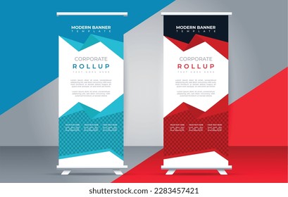 Plantilla moderna de diseño de banner de enrollamiento. levántate. presentación. folleto. medio de impresión	
