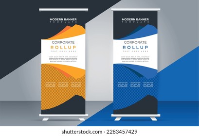 Modern roll up banner design template. pull up. presentation. brochure. print media	
