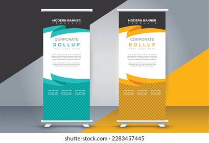 Modern roll up banner design template. pull up. presentation. brochure. print media	
