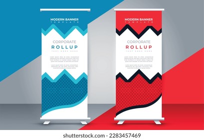 Modern roll up banner design template. pull up. presentation. brochure. print media	
