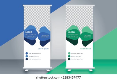 Modern roll up banner design template. pull up. presentation. brochure. print media	
