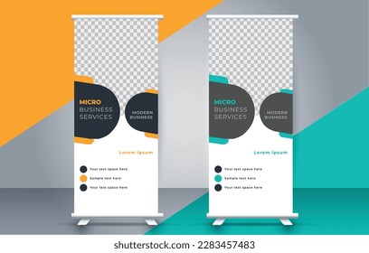 Modern roll up banner design template. pull up. presentation. brochure. print media	
