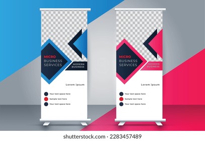 Modern roll up banner design template. pull up. presentation. brochure. print media	
