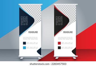 Modern roll up banner design template. pull up. presentation. brochure. print media	

