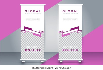  Plantilla moderna de diseño de banner de enrollamiento. volante. levántate. presentación. folleto. afiche. anuncio. medio de impresión 