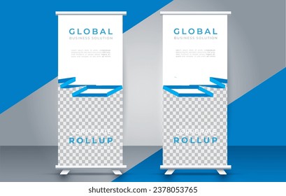  Plantilla moderna de diseño de banner de enrollamiento. volante. levántate. presentación. folleto. afiche. anuncio. medio de impresión 