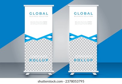  Plantilla moderna de diseño de banner de enrollamiento. volante. levántate. presentación. folleto. afiche. anuncio. medio de impresión 