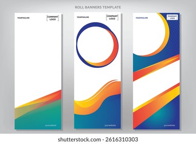Modern roll up banner design template. suitable for marketing business