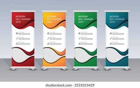 Modern roll up banner design, vertical banner template design, business stand template design, x banner, pull banner for advertisement, presentation