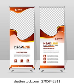Modern Roll Up Banner Stand Vector Template