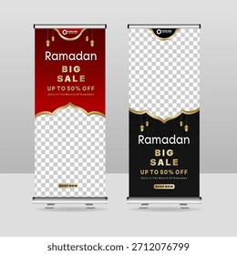 Plantilla de diseño de Anuncio de rollo de gran venta de Ramadán