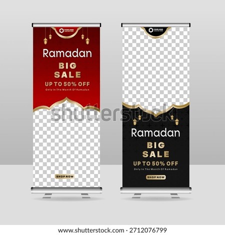 Modern Roll Up Banner Stand Vector Template