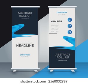 modern roll up banner template with abstract design